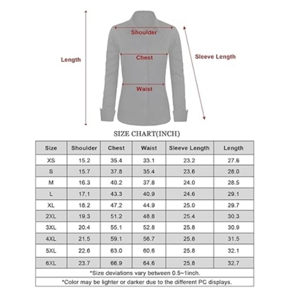 Button Down Long Sleeve Stretch Solid Work Shirt Coffee - Picture 5 of 6